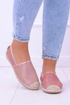 Brokatowe Espadryle Lu Boo Różowe Złoto