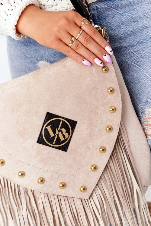 Torebka Listonoszka Z Frędzlami LAURA BIAGGI Beżowa