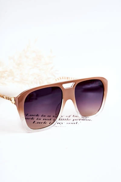 Damskie Okulary Przeciwsłoneczne Aviatory Ombre V120013 Beżowe