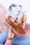 Espadryle Damskie Zamszowe Na Platformie Camel Parteno
