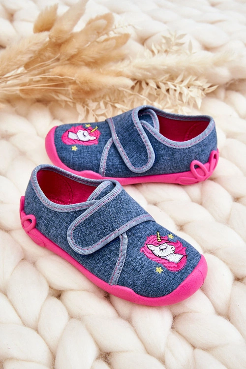 Dziecięce Papcie Befado Jednorożec 122X016 Niebiesko-Różowe