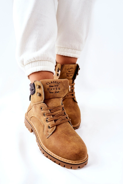 Damskie Ocieplane Trapery Na Suwak Camel Lenox