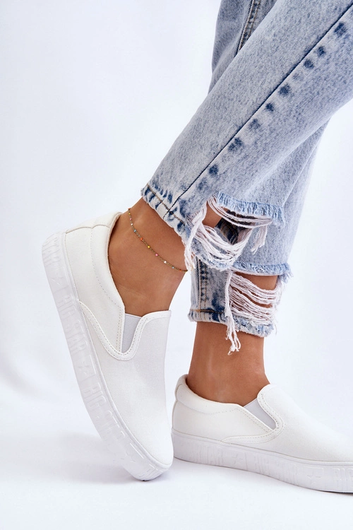 Damskie Tenisówki Slip-On Big Star LL274389 Białe