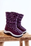 Dziecięce Botki Śniegowce Ocieplane Fioletowe Terra