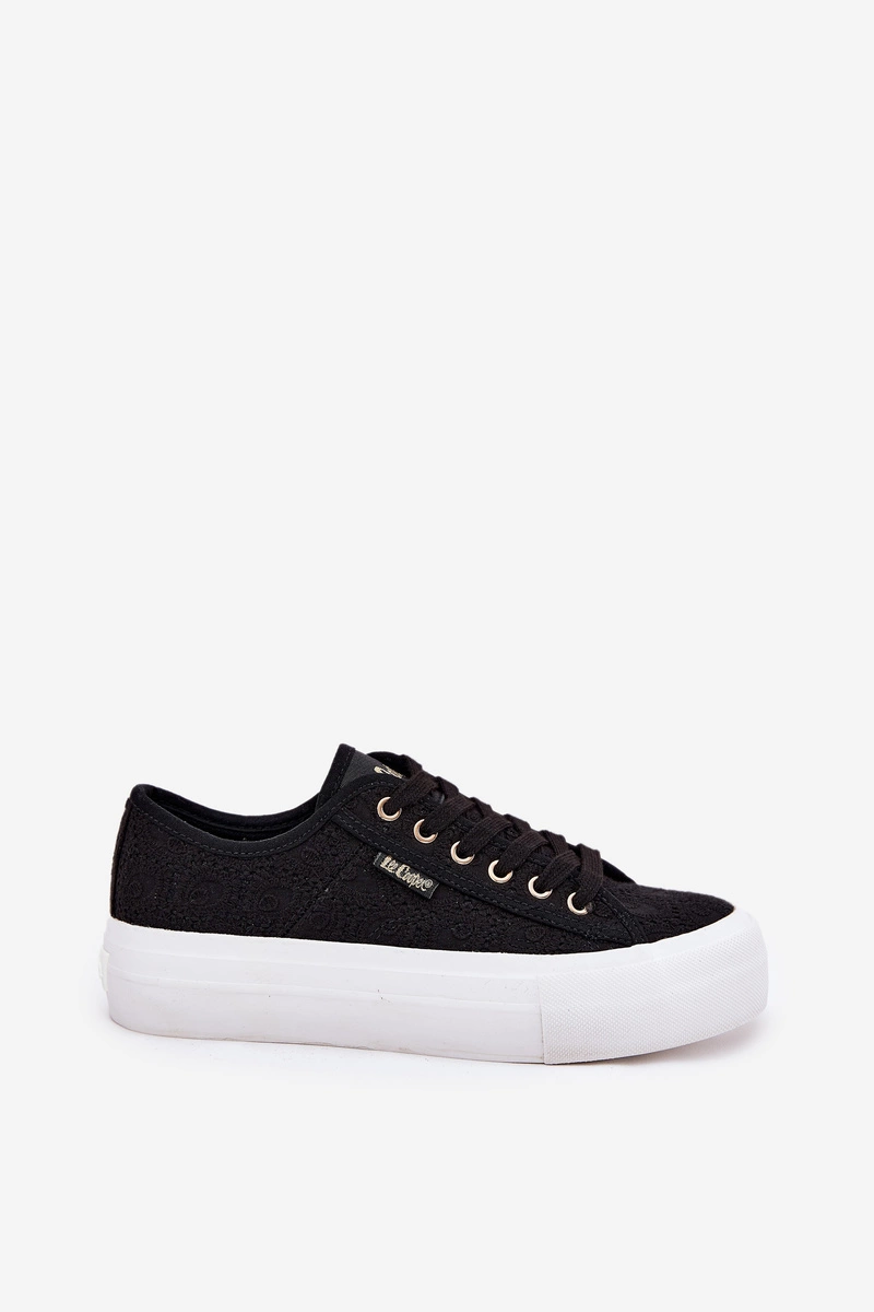 Trampki Damskie Z Koronką Lee Cooper LCW-25-31-3439L Czarne