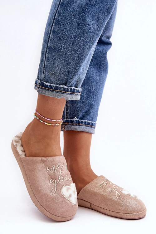 Błyszczące Kapcie Damskie Różowe Geraja