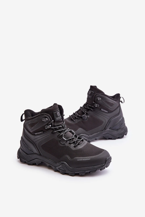 Lekkie Ocieplane Męskie Buty Trekkingowe McBraun Wodoodporne Czarne