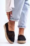 Damskie Ażurowe Espadryle Czarne One Lover