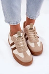 Sneakersy Damskie Z Eko Zamszu Beżowe Satylies