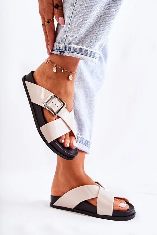 Damskie Gumowe Klapki ZAXY JJ285057 Białe