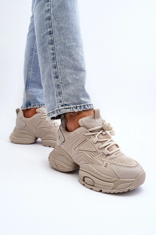 Sneakersy Na Masywnej Podeszwie GOE NN2N4046 Beżowe
