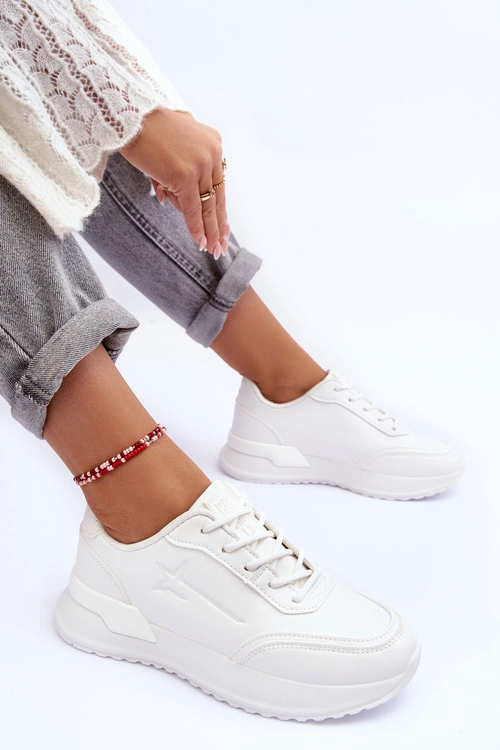 Damskie Klasyczne Buty Sportowe Big Star MM274224 Białe