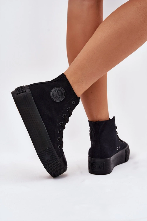 Trampki Damskie Na Platformie Big Star RR274742 Czarne