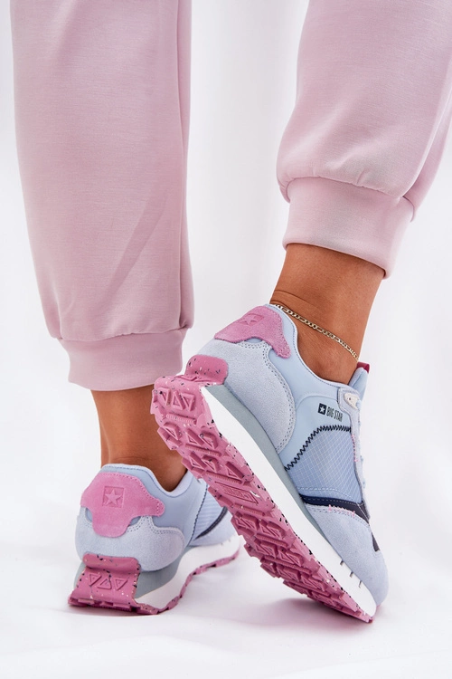 Zamszowe Lekkie Buty Sportowe Damskie Big Star RR274236 HI-POLY SYSTEM Niebieskie