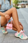 Damskie Modne Buty Sportowe Sznurowane Różowo-Miętowe Chillout!