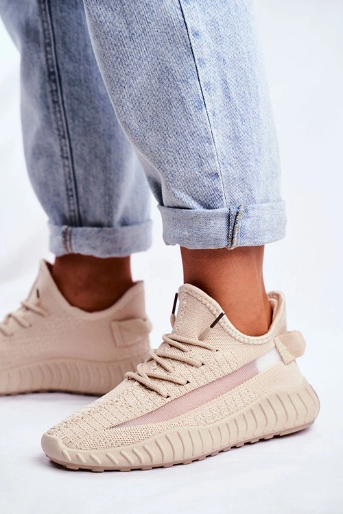 Damskie Sportowe Buty Lekkie Przewiewne Beżowe Lumiere