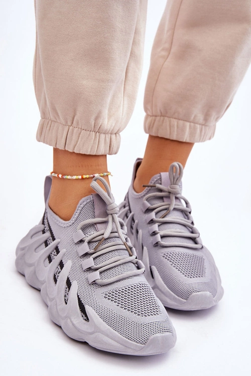 Damskie Modne Skarpetkowe Sneakersy Szare Daxo