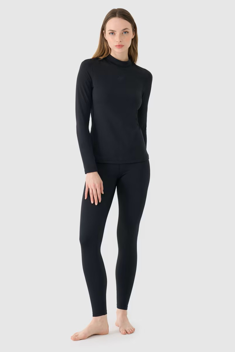 Bielizna Termiczna Drapana (dół) Damska Legginsy 4F 4FWAW24UBRUF075-20S Czarna