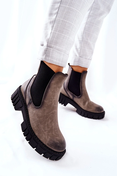 Botki Workery Trapery Ocieplane Sergio Leone TR761 Szare