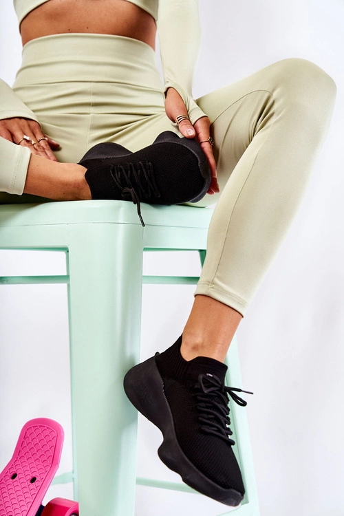 Wsuwane Buty Sportowe Damskie Czarne Dalmiro