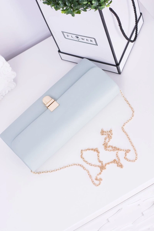 Damska Miętowa Kopertówka Złoty Łańcuch