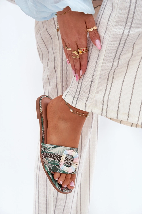 Płaskie Klapki Damskie Z Ozdobną Klamrą Multikolor Clariola