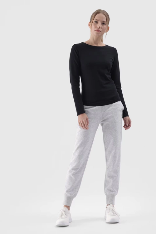 Gładka Koszulka Z Długim Rękawem Longsleeve 4F 4FWMM00TLONF376-20S Czarna