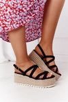 Sandały Na Platformie Z Plecionką Czarne Crazy In Love