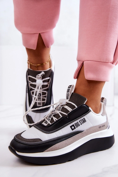 Sportowe Buty Sneakersy Big Star JJ274998 Biało-Czarne