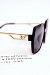 Klasyczne Damskie Okulary Przeciwsłoneczne M2352 Czarno-Złote