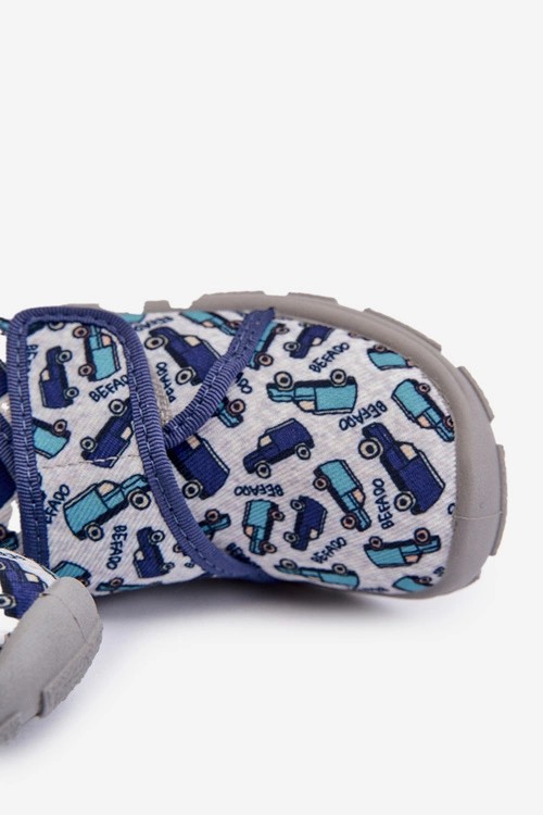 Kapcie Dziecięce Na Rzep Befado 974X529 Szaro-Granatowe