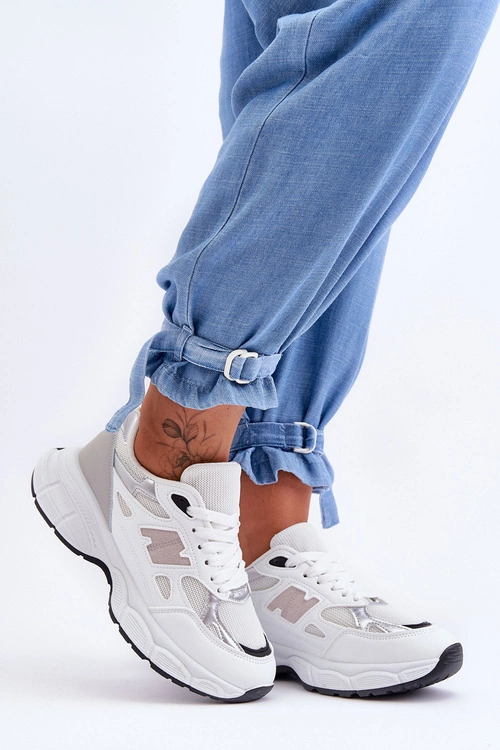 Modne Damskie Buty Sportowe Z Siateczką Białe Venice