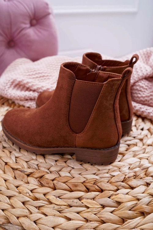 Młodzieżowe Botki z Płaski Obcas Camel Mergolo