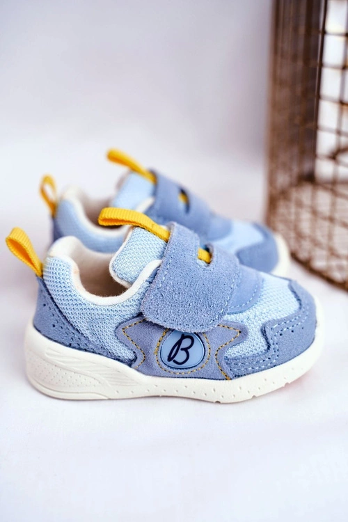 Sportowe Buty Dziecięce na Rzep Zamszowe Niebieskie Malbred