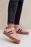Sneakersy Damskie Na Platformie Różowe Egelia