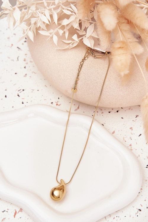 Naszyjnik Na Żmijce Z Zawieszką Łezka Złoty