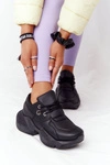 Damskie Sneakersy Na Masywnej Podeszwie Czarne Bubbly