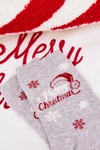 Skarpetki Damskie Świąteczne Śnieżynki Z Napisem Jasnoszare
