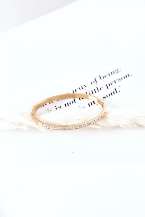 Bransoletka Stalowa Z Cyrkoniami Złota