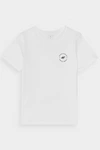 Gładki Bawełniany T-shirt Chłopięcy Regular 4FJWAW24TTSHM1859-10S Biały