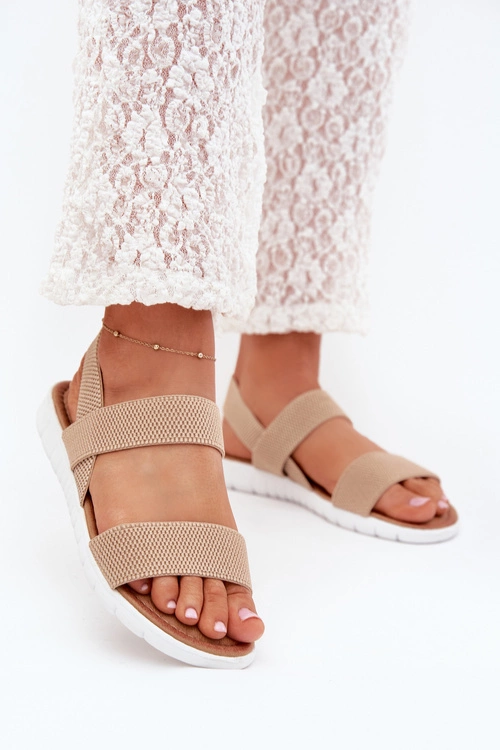 Klasyczne Sandały Damskie Wsuwane Beżowe Felira