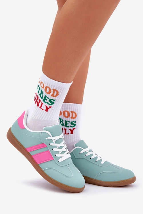 Niskie Sneakersy Damskie Z Eko Skóry Miętowe Nonalorin