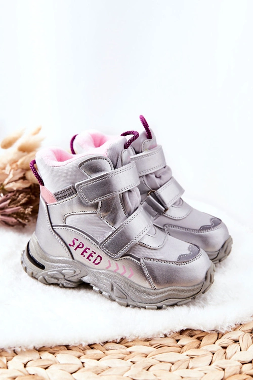 Ocieplane Śniegowce Na Rzepy Srebrne Percy