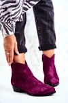 Botki Damskie Zamszowe Maciejka Fioletowe 04289-05