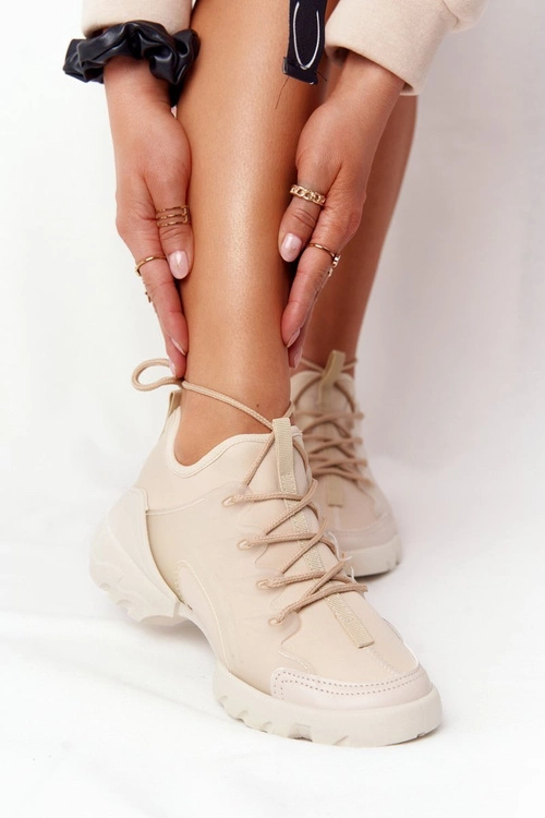 Damskie Sportowe Buty Sneakersy Beżowe Born This Way