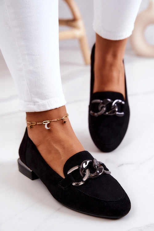 Zamszowe Mokasyny Sergio Leone MK739 Czarne