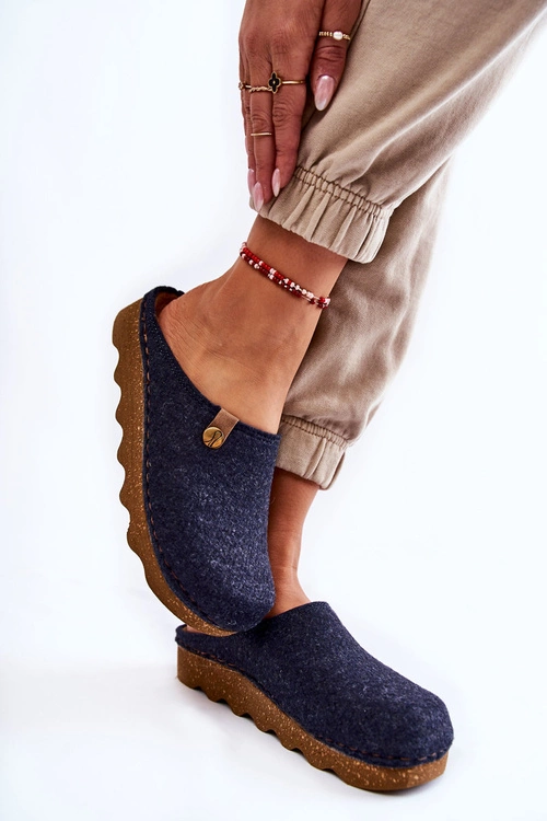 Domowe Papcie Klapki Profilaktyczne Inblu DK-08-041 Granatowe