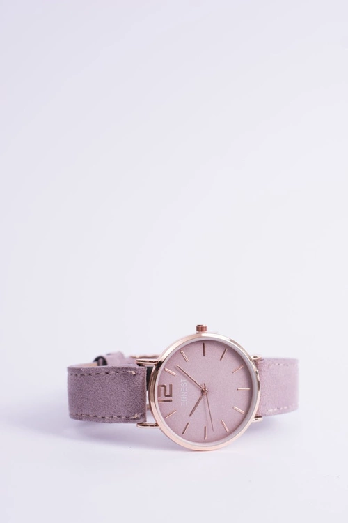 Damski Zegarek Ernest Manon Zamszowy Fioletowy Złoty