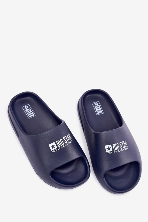 Piankowe Klapki Męskie Z Logo Big Star RR174A014 Granatowe