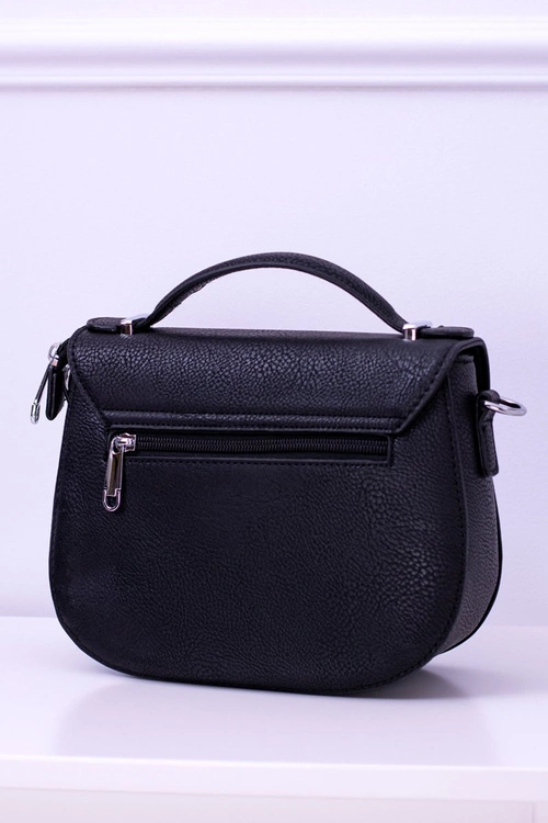 Czarna Damska Torebka Listonoszka Kuferek